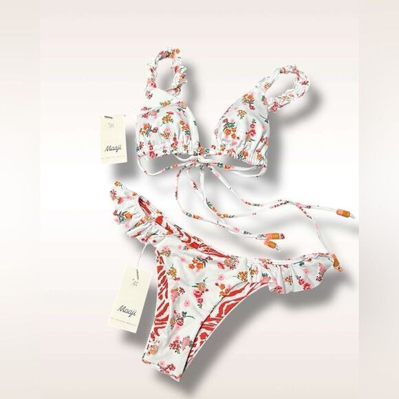 NEW MAAJI fressia sunset top Reversible in white Size M - Picture 9 of 12